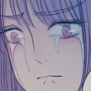 ✖ piangere, triste, anime, manga, ragazza, lacrime telegram sticker