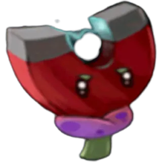 🍄 magnet shroom, plants vs zombies, video game, plant, mushroom whatsapp sticker