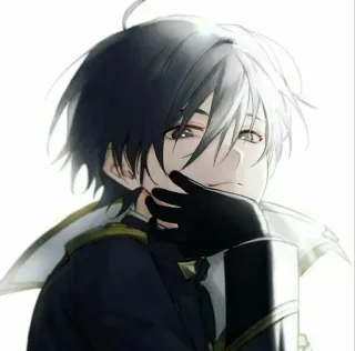 🐚 Anime, Manga, Personaggio, Bianco e nero, Guanti, Estetico telegram sticker