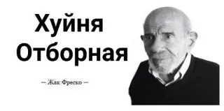 🌟 Jacque Fresco Хуйня Отборная 
- Жак Фреско - Сленг, Нецензурная лексика, Жак Фреско, Русский, Оскорбительный telegram sticker
