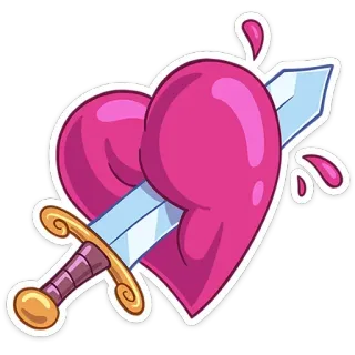 💗 cuore, spada, amore, arma, trafitto, san valentino telegram sticker