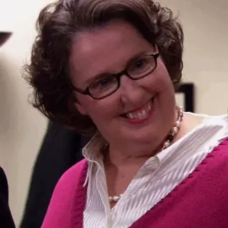 🗞 Phyllis Lapin-Vance The Office lächeln, fernseher, comedy, büro, frau telegram sticker