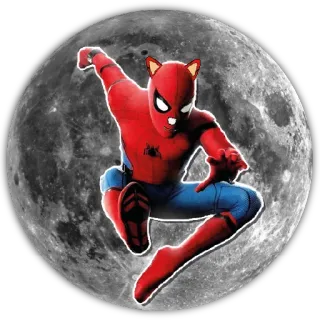 💪 Spider-Man супергерой, marvel, комикс, герой, луна, человек-паук, животное telegram sticker