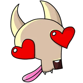 😍 calavera, ojos de corazón, dibujos animados, amor, lindo, pegatina telegram sticker