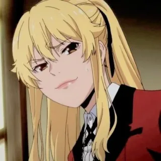 🦮 Mary Saotome Kakegurui Anime, Personaje, Chica, Pelo rubio, Sonrisa burlona, Kakegurui telegram sticker