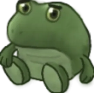 😕 rana, verde, sentado, sapo, triste, lindo whatsapp sticker