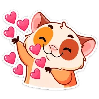 ❤️ แฮมสเตอร์, น่ารัก, หัวใจ, ความรัก, สัตว์ telegram sticker