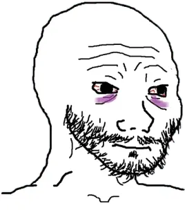 ⬛️ wojak, meme, triste, depressão, exausto, cansado telegram sticker