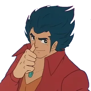 😏 hoạt hình, anime, giơ ngón tay cái, người đàn ông, nhân vật, hình minh họa telegram sticker