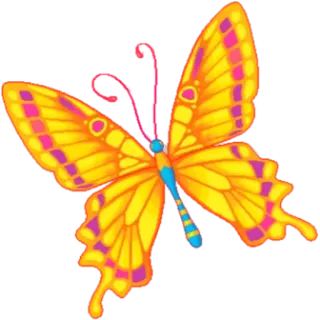 🦋 vlinder, geel, insect, lente, zomer, kleurrijk telegram sticker