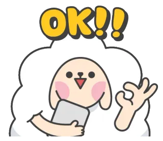 👌 OK!! ok, fofo, acordo, coelho, animal, adesivo, positivo telegram sticker