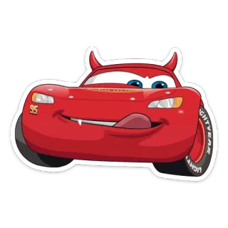 😋 Lightning McQueen Cars mobil, lightning mcqueen, setan, kartun, film, pixar telegram sticker