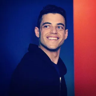 😂 Rami Malek celebrity, actor, portrait, smile, male, handsome telegram sticker