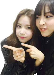 👈 kobiety, wskazujący, selfie, przyjaźń, koreański, portret telegram sticker