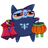 🤔 chat, citrouille, halloween, costume, effrayant, festif whatsapp sticker