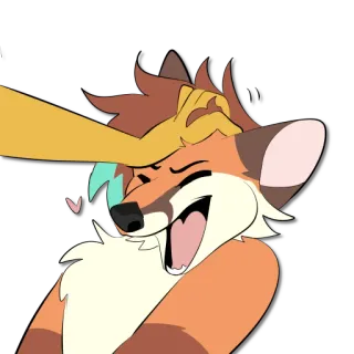 🦊 fox, furry, anthropomorphic, cute, happy, animal, cartoon telegram sticker