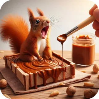 🟫 écureuil, chocolat, animal, nourriture, mignon, sucré, dessert telegram sticker