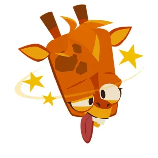 😲 jirafa, mareado, dibujos animados, animal, estrellas telegram sticker