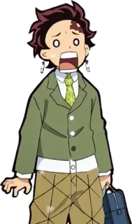 😰 Tanjiro Kamado Demon Slayer anime, demon slayer, tanjiro kamado, character, worried, manga, funny telegram sticker