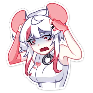 😱 Anime, Chica, Ratón, Asustada, Molesta, Agotada telegram sticker