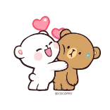 ❤️ медведь, милый, любовь, объятие, сердечки, мультфильм, пара telegram sticker