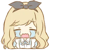 😭 anime, chorando, triste, garota, lágrimas, desenho animado whatsapp sticker