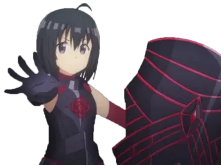 ✋ 动漫, 角色, 女孩, 盾, 防御, 动画 telegram sticker