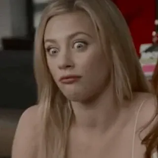 😯 gracioso, cara, expresión, mujer, rubia, impactado telegram sticker