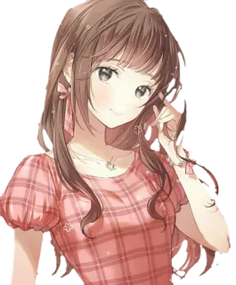 😍 Anime, Gadis, Kartun, Lucu, Tersenyum, Senang, Gaun telegram sticker