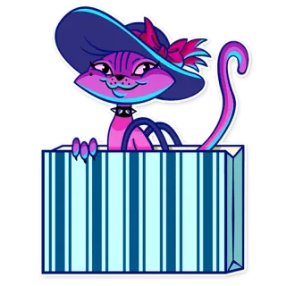 🛍 cat, sticker, cartoon, animal, illustration, kitty, cute telegram sticker