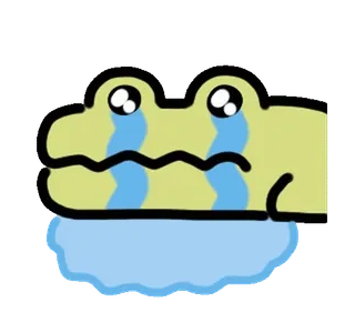 ⭐ pleurer, triste, emoji, crocodile, dessin animé telegram sticker