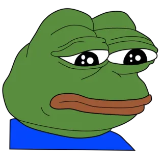 😔 Pepe the Frog pepe, frog, meme, internet, sad, cartoon, character telegram sticker