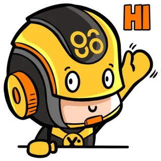 ✌️ Hi Cartoon, Figur, Hallo, Gruß, Winken, Freundlich telegram sticker