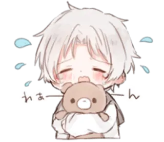 🤍 わぁーん 애니메이션, 슬픈, 치비, 곰, 우는, 귀여운, 귀여운 whatsapp sticker
