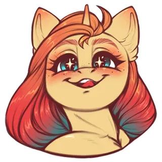😏 pony, cartoon, illustration, cute, animal, sticker, equine, sparkle telegram sticker