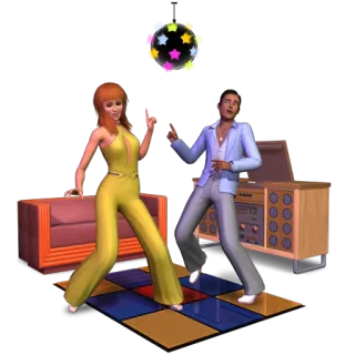 👯 dancing, disco, 70s, party, retro telegram sticker