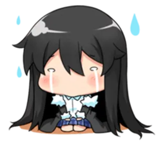 😢 anime, chibi, crying, sad, girl, kawaii telegram sticker
