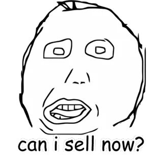 🌨 can i sell now? Мем, Смешно, Выражение, Вопрос, Продажа telegram sticker