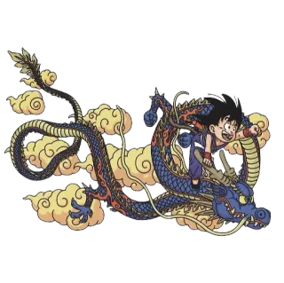 🐉 Goku Dragon Ball goku, dragon, dragon ball, anime, nuages, équitation, son goku telegram sticker