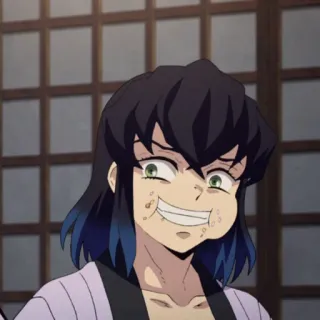 ⚔ Inosuke Hashibira Demon Slayer anime, divertente, demon slayer, inosuke, personaggio telegram sticker