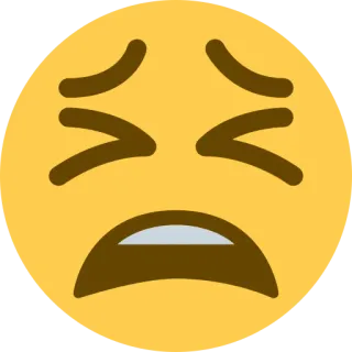 😫 emoji, face, yellow, frustration, upset, emotion telegram sticker