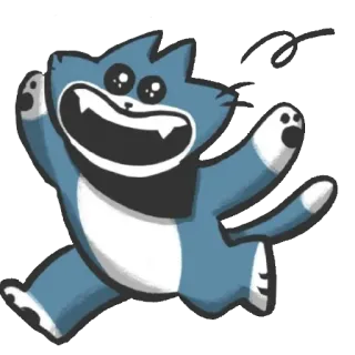 😆 gato, dibujos animados, feliz, lindo, animal, pegatina telegram sticker