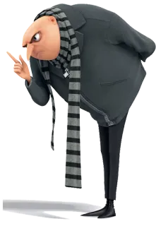 😠 Gru Despicable Me cartoon, villain, animated, funny, scarf telegram sticker