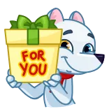 🎁 FOR YOU gift, cute, dog, cartoon, present, celebration, greeting telegram sticker