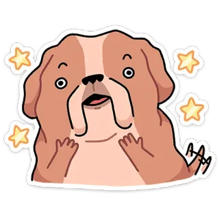 ⭐ chien, mignon, animal, animal de compagnie, étoiles, étincelle telegram sticker