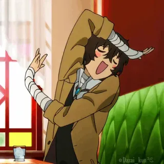 🖤 Osamu Dazai Bungo Stray Dogs Anime, Charakter, Dazai, Bungo Stray Dogs, Bandagen, Pose whatsapp sticker