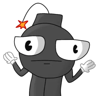 🤷 bombe, dessin animé, explosif, danger, animé telegram sticker