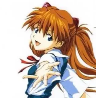 💗 Asuka Langley Soryu Neon Genesis Evangelion アニメ, カートゥーン, キャラクター, アスカ, エヴァンゲリオン, マンガ whatsapp sticker