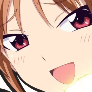 🍌 Anime, garota, fofa, Mangá, sorrindo, alegre telegram sticker