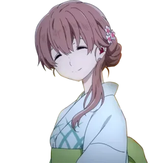 ☺️ Nishimiya Shoko A Silent Voice anime, personaje, película, A Silent Voice, Nishimiya Shoko, sonriendo whatsapp sticker